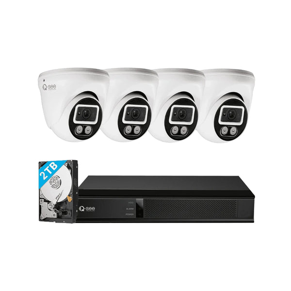 Qsee 4K PoE NVR Security Camera System with Fulltime Color QP08048AC